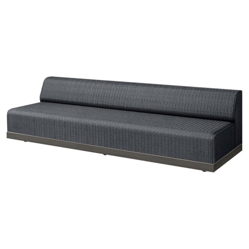 Padded 105" Armless Sofa Section With Woven In Reticulated Foam - Coal / Smoke