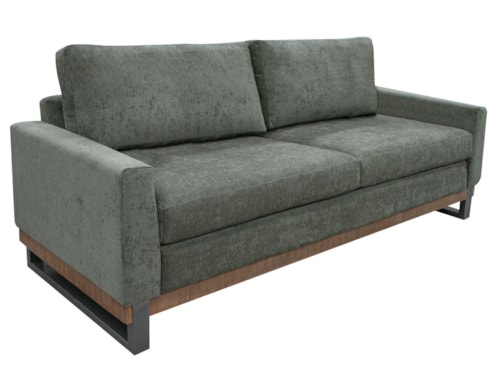 Modern Upholstered Sofa with 2-Pillows