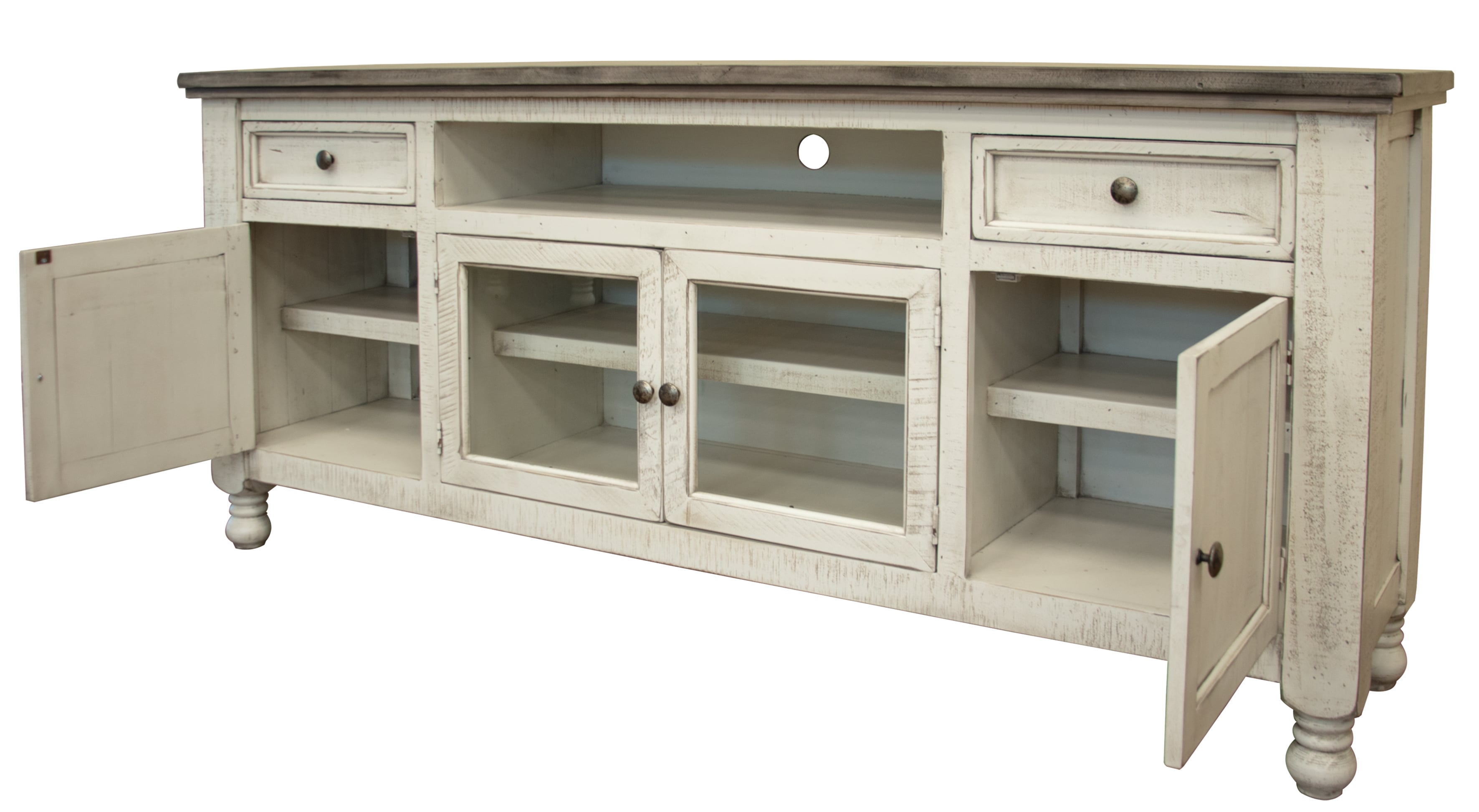 International Furniture Direct Stone 4-Door TV Stand