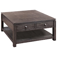 Casual Contemporary 40" 4-Drawer Square Coffee Table