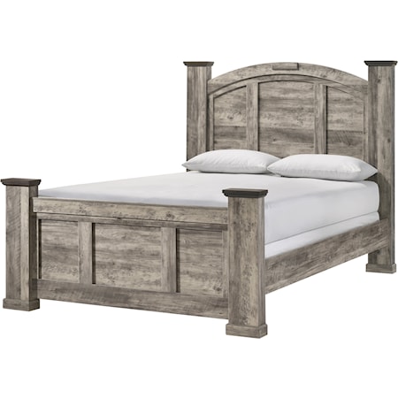 Rustic Arched Panel Bed - Queen