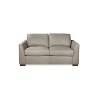 Contemporary Loveseat with Track Armrests