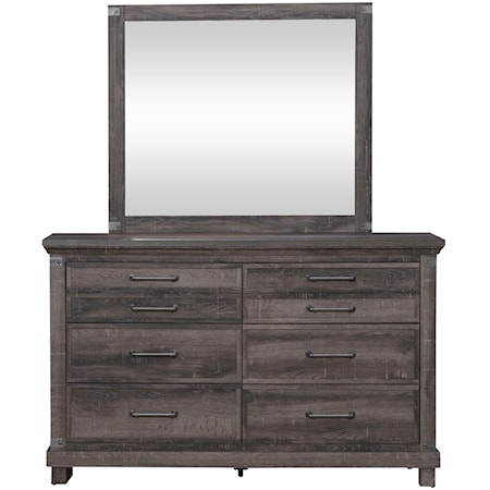 Modern Farmhouse Dresser & Mirror Set