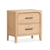 Farmhouse 2-Drawer Nightstand with USB Ports