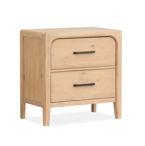 Farmhouse 2-Drawer Nightstand with USB Ports