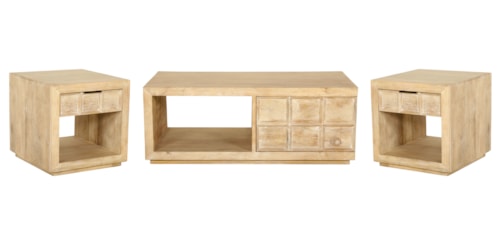 Rustic 3-Piece Occasional Set with Two End Tables