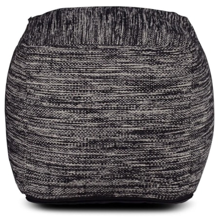 MARI DARK GREY HANDWOVEN POUF |