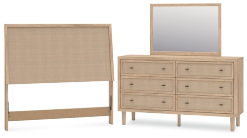 Full Panel Headboard, Dresser And Mirror