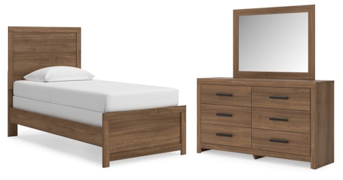 Twin Panel Bed, Dresser And Mirror