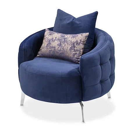Transitional Upholstered Accent Chair with Tufting