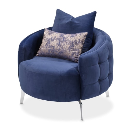 Glam Upholstered Accent Chair with Tufting