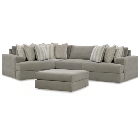 4-piece Sectional & Oversized Accent Ottoman