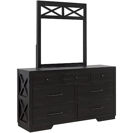 7-Drawer Bedroom Dresser and Mirror