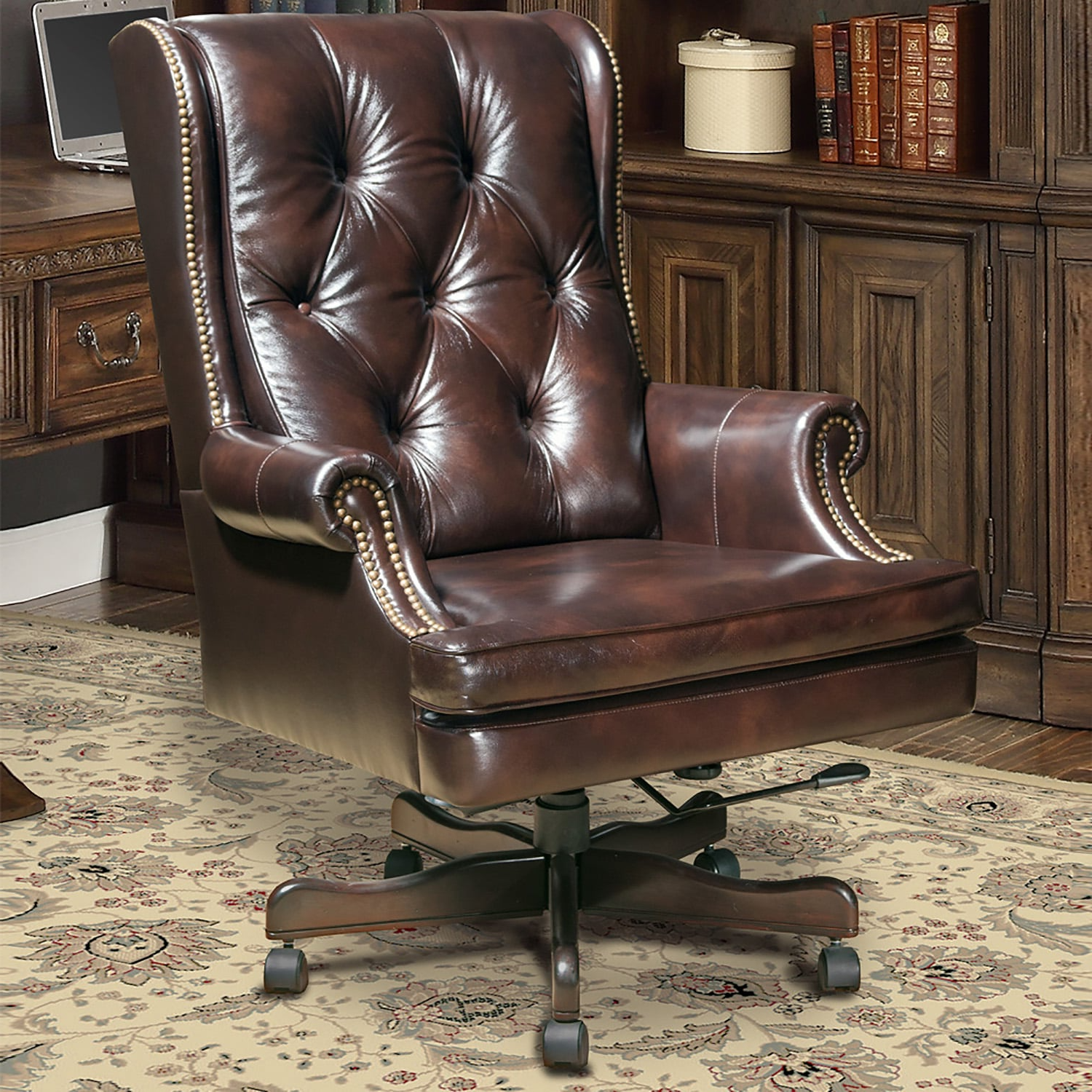 Leather Swivel Desk Chair