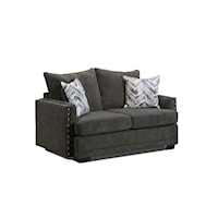 Contemporary Loveseat with Nailhead Trim