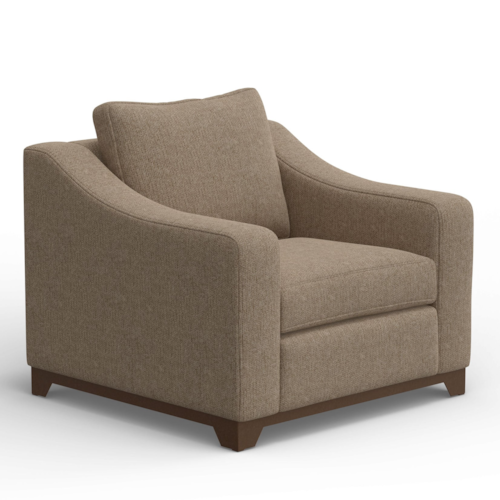 Transitional Armchair with Throw Pillow