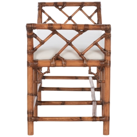 Chippendale Bamboo Regency Bench - Brown