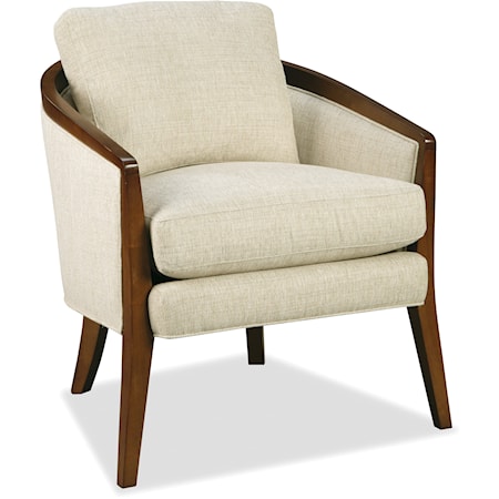 Transitional Arm Chair with Wood Arms