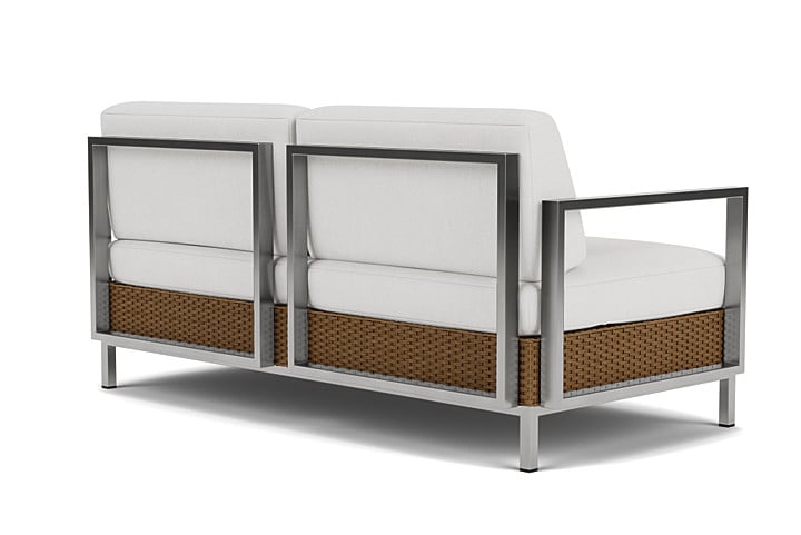 Settee With Stainless Steel Arms And Back