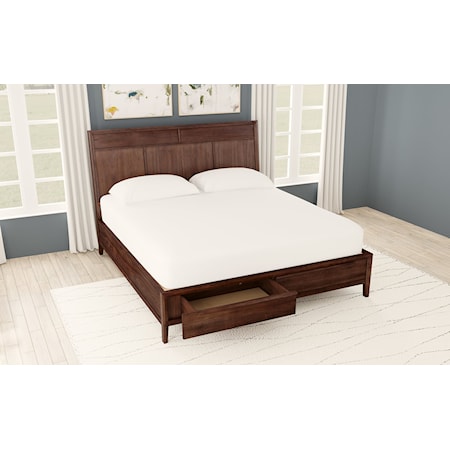 Queen Panel Storage Bed