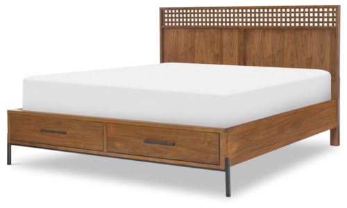 Contemporary Queen Bed with Storage Footboard