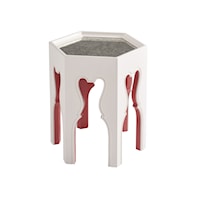 Bilbao Hexagonal End Table with Coral Accents