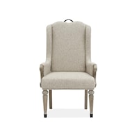 Transitional Upholstered Dining Arm Chair 