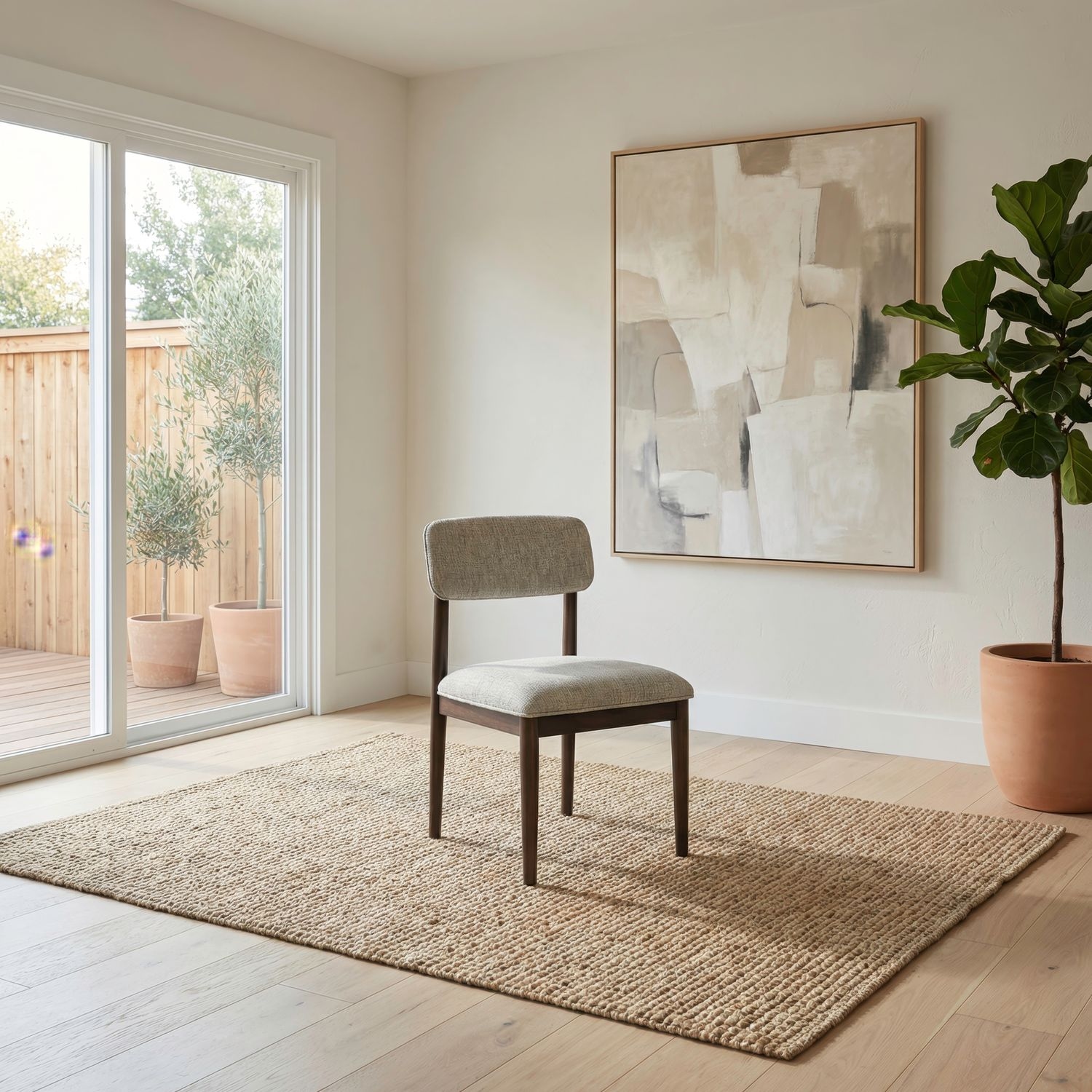 Upholstered Panel-Back Dining Side Chair