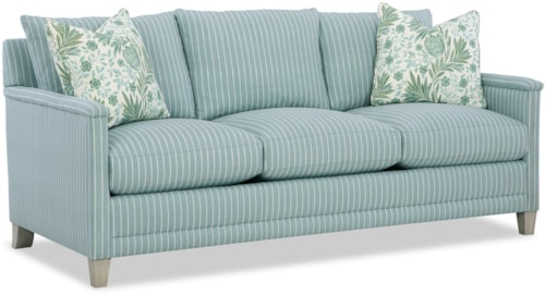 Transitional 3-Cushion Sofa with 2 Pillows