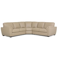 Lanza Casual 3-Piece L-Sectional Sofa with Pillow Arms