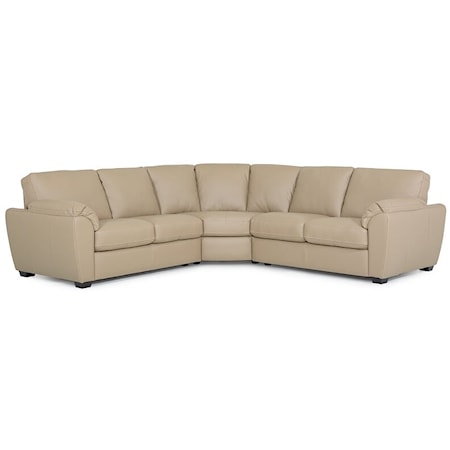 Lanza Casual 4-Seat L-Sectional Sofa with Pillow Arms