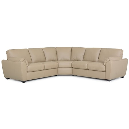 Lanza Casual 3-Piece L-Sectional Sofa with Pillow Arms