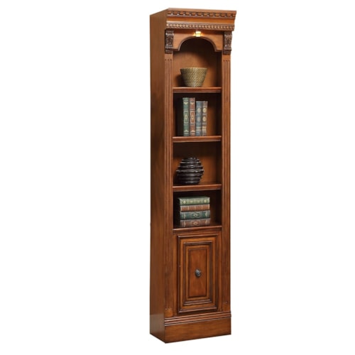 Traditional Open Top Bookcase with Can Lighting