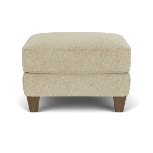 Contemporary Ottoman with Wooden Tapered Legs