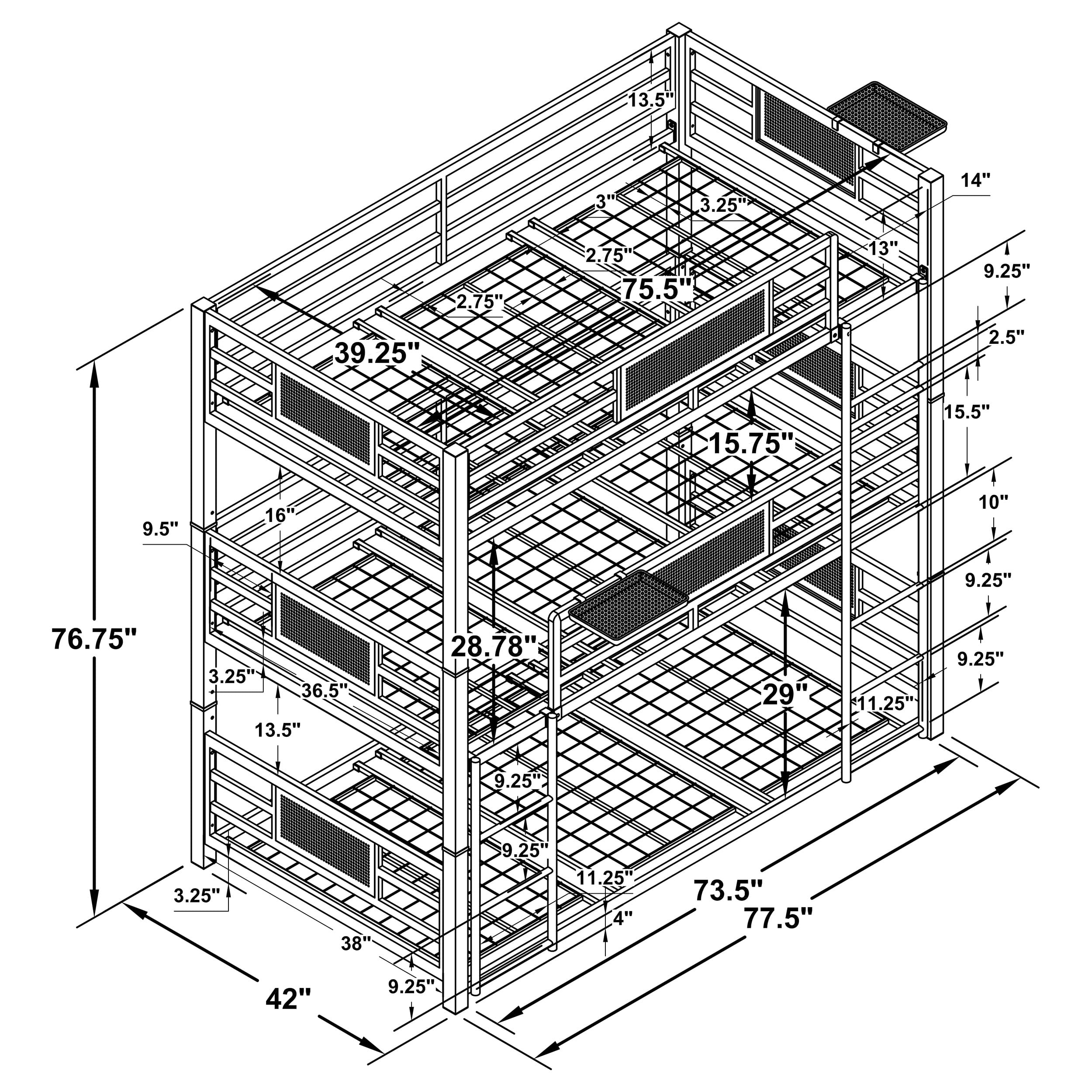 Coaster Rogen Rogen Twin Triple Bunk Bed