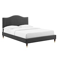 Channel Tufted Performance Velvet King Platform Bed