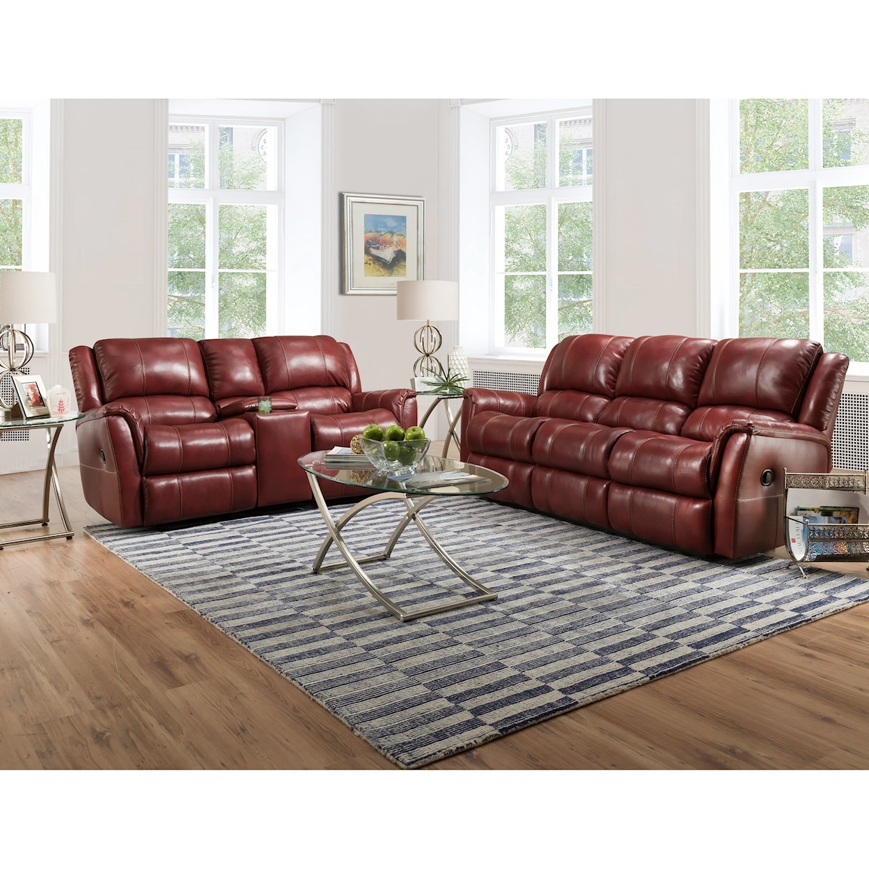 HomeStretch Mercury Double Reclining Power Sofa