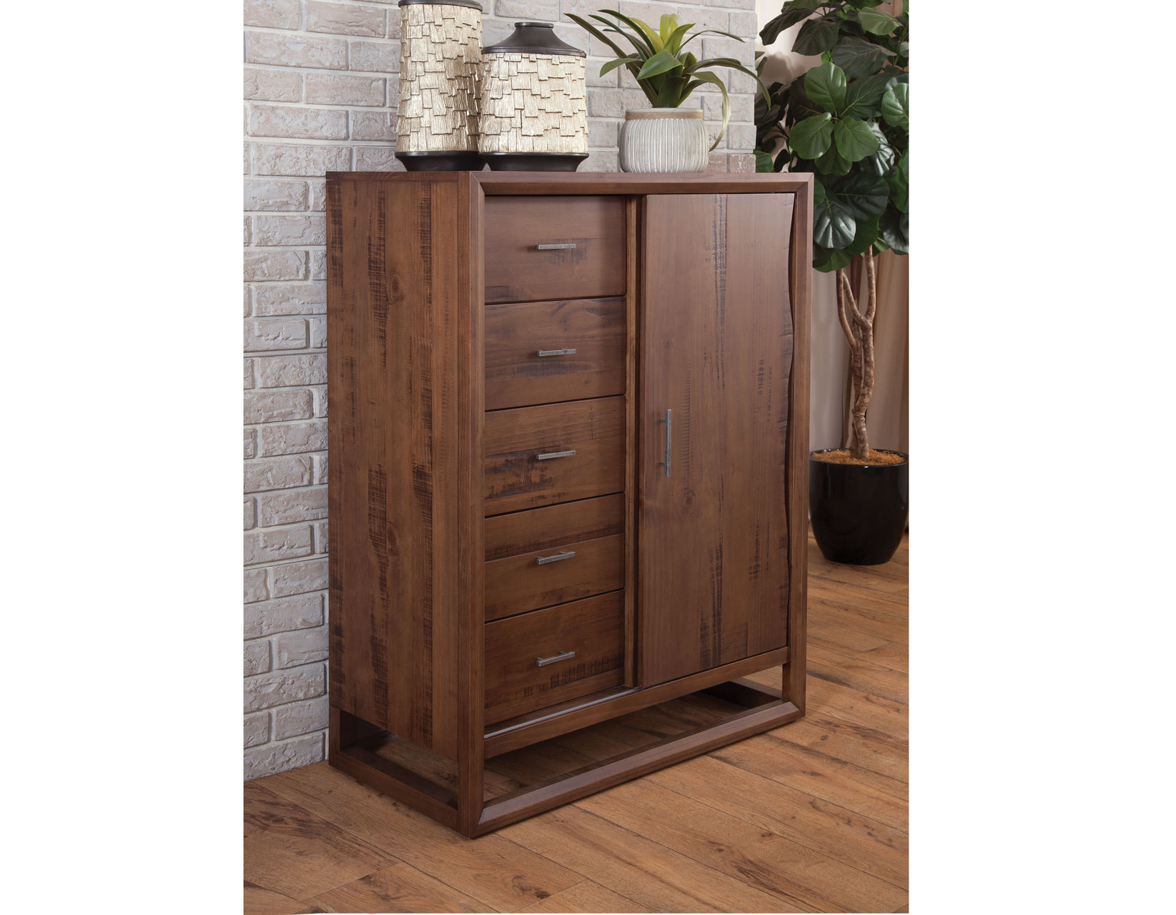 Steve Silver Lofton LF900GC Rustic Gentleman's Chest with Sliding Door