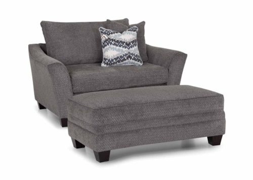 Transitional Chair & a Half with Matching Ottoman