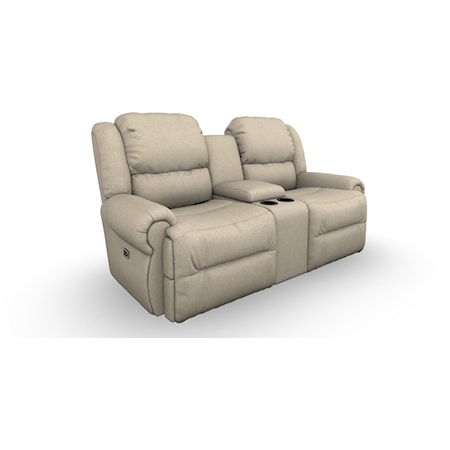 Power Rocking Reclining Console Loveseat with Cupholders