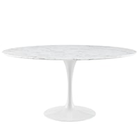 60" Round Artificial Marble Dining Table