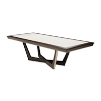 Transitional Rectangular Dining Table with Single Removable Leaf