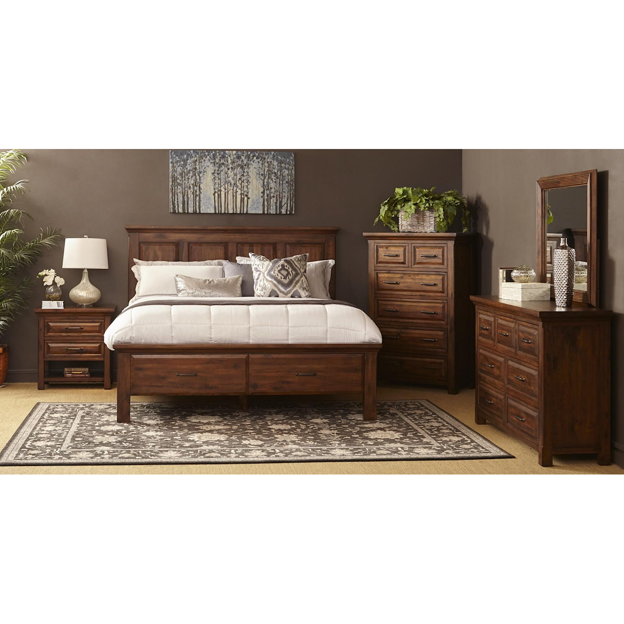 Virginia Furniture Market Solid Wood Durham Dresser & Mirror Set