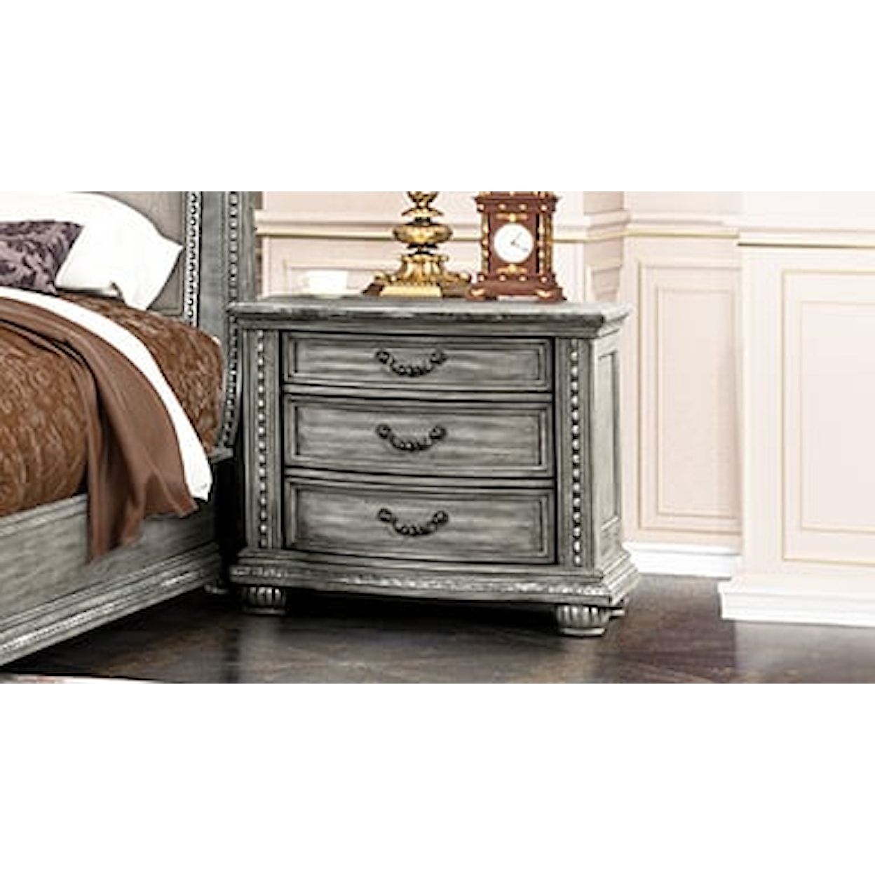 New Classic Furniture Contessa 3-Drawer Nightstand