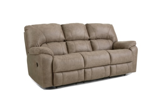 Casual Manual Reclining Sofa with Pillow Arms