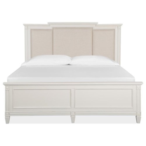 Cottage King Upholstered Panel Bed
