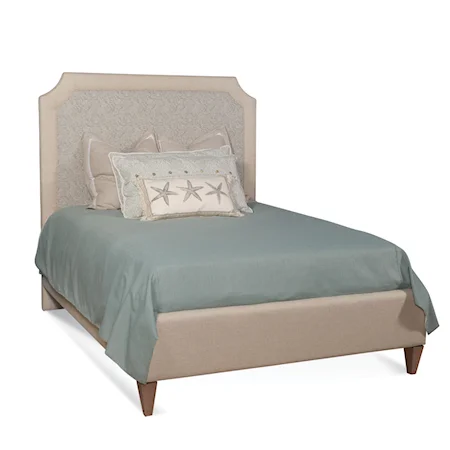 Transitional Queen Panel Bed with Tapered Feet