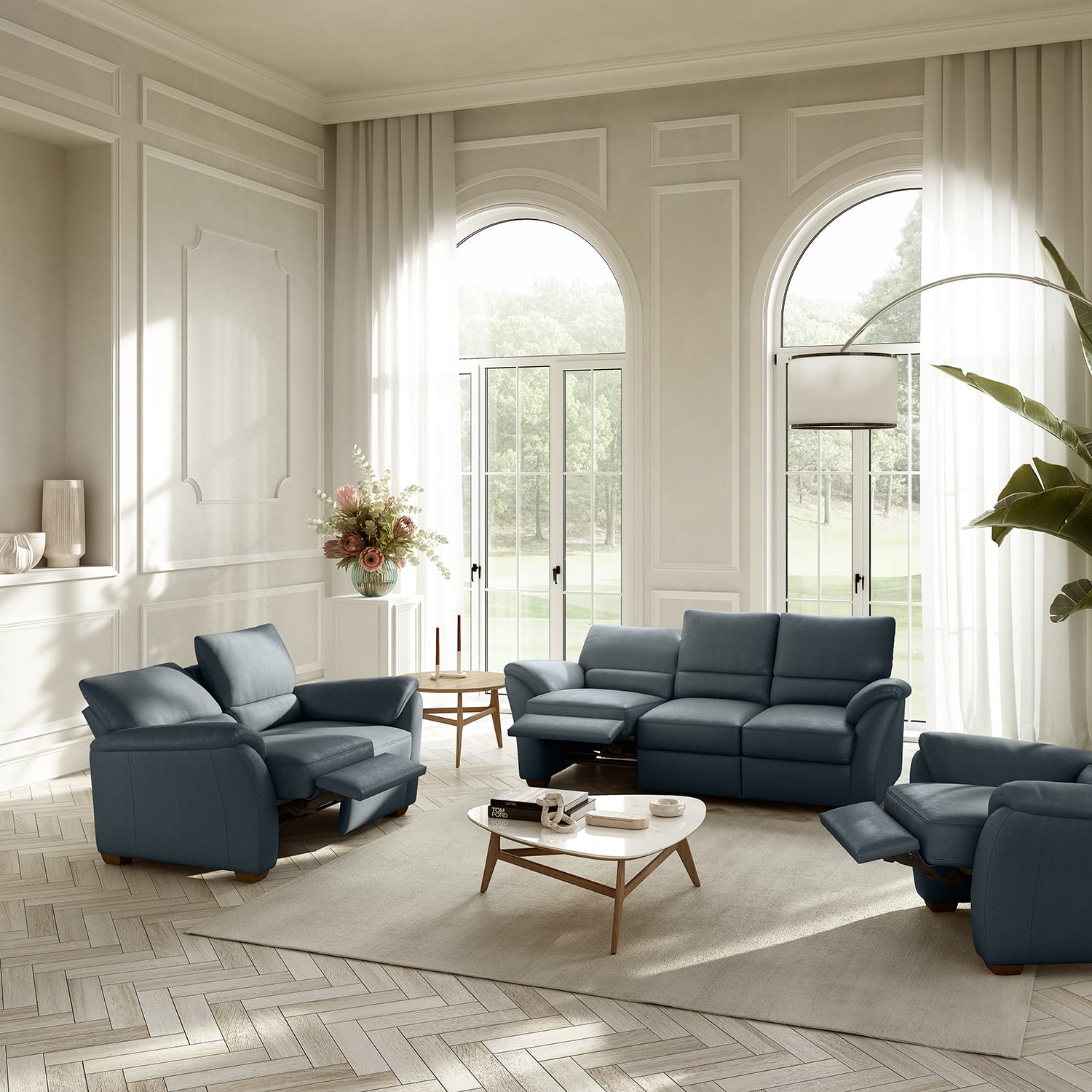 Natuzzi Editions Donato Sofa, Loveseat, and Recliner Living Room Set