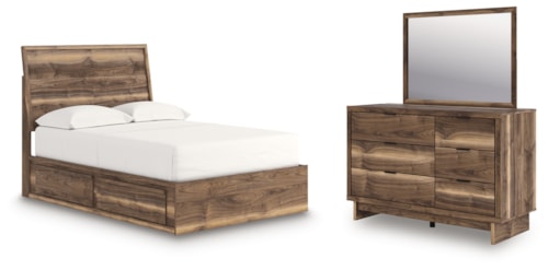 Full Panel Storage Bed, Dresser And Mirror