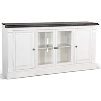 Two-Tone Media Console with Glass Doors